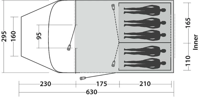 Easy Camp Palmdale 500 LUX tunneltent - 5 persoons Easy Camp Palmdale 500 LUX Tunneltent - 5 Persoons -Uitrusting Voor Buiten