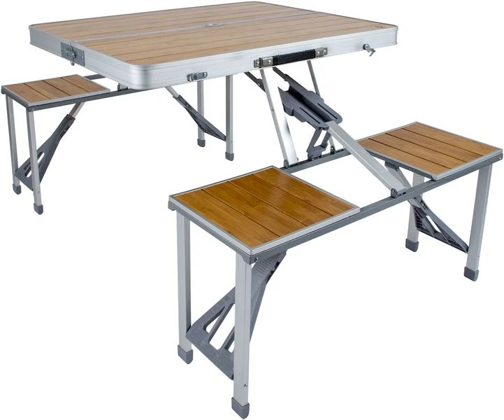 Bo-Camp 136 x 85 inklapbare picknicktafel - Bamboe Bo-Camp 136 X 85 Inklapbare Picknicktafel - Bamboe -Uitrusting Voor Buiten 900 910 1404800