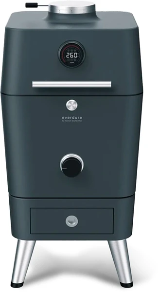 Everdure 4K houtskool barbecue met beschermhoes - antraciet/blauw Everdure 4K Houtskool Barbecue Met Beschermhoes - Antraciet/blauw -Uitrusting Voor Buiten antreciet everdure