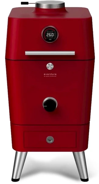 Everdure 4K houtskool barbecue met beschermhoes - rood Everdure 4K Houtskool Barbecue Met Beschermhoes - Rood -Uitrusting Voor Buiten everdure rood 1